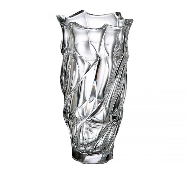 [BOM/99V46/300] Lọ hoa Flamenco trắng 30cm Bohemia Treasury