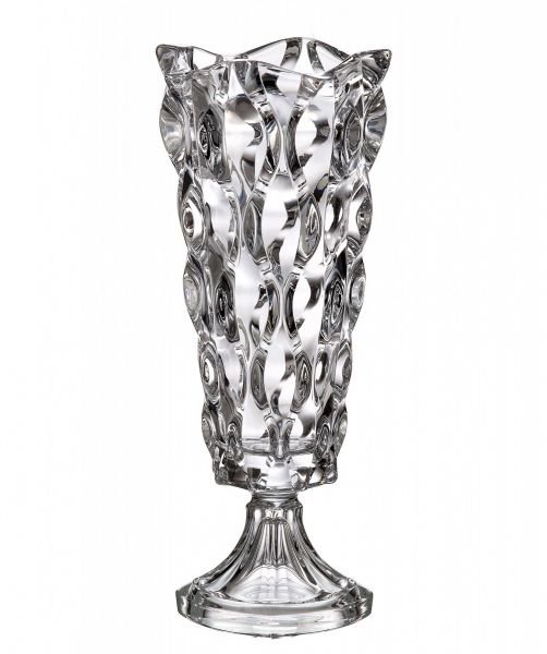 [V/9BT01/C/405] Lọ hoa chân đế Samba trắng 40cm Bohemia Treasury